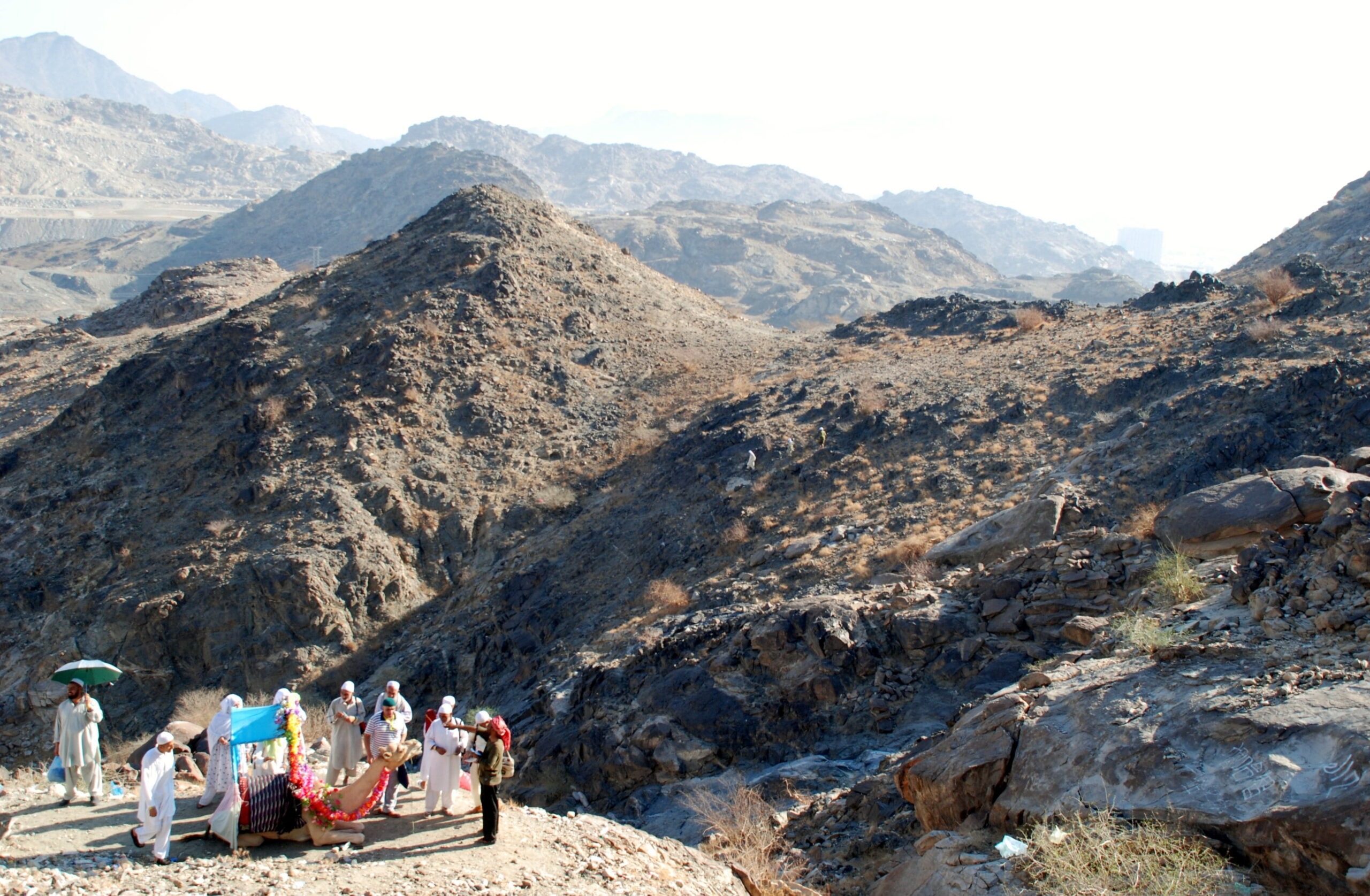 group of people standing on mountain, Hajj, View, Mountains