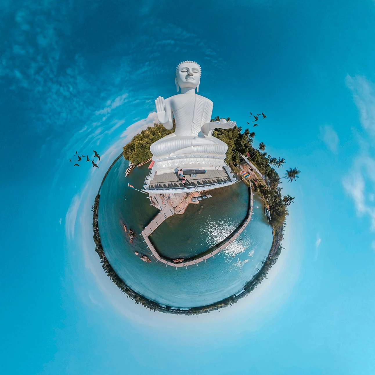 Tiny Planet Photo and Buddha Statue by Arrange My Tour (Size: 1080x1080)