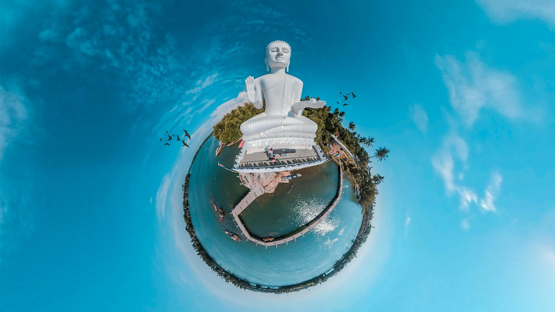 Tiny Planet Photo and Buddha Statue by Arrange My Tour (Size: 1920x1080)